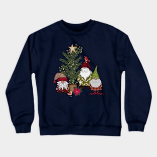 Christmas Tree and Gnomes | Pine Berries | Cherie's Art(c)2021 Crewneck Sweatshirt